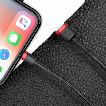 <![CDATA[Baseus Cafule USB Lightning Cable 2.4A 1m (Red+Black)]]>